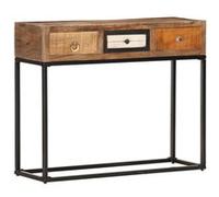 Vidaxl Table Console Doré 90x30x75 Cm Bois De Récupération Massif Marron