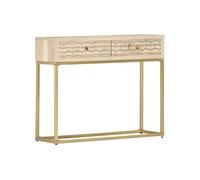 vidaXL Table Console Table d'Entrée Table de Salon Table de Couloir avec 2 Tiroirs Maison Intérieur Doré 90x30x75 cm Bois de 286505