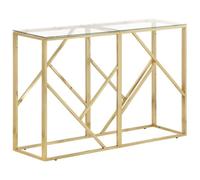 Table Console doré Acier Inoxydable et Verre trempé,Console de Table élégante et Fonctionnelle : Le Point Focal idéal pour Votre pièce Tables d'appoint
