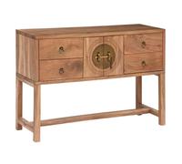 Table console en bois d'acacia coloris naturel avec 2 portes et 4 tiroirs - longueur 112 x Profondeur 40 x Hauteur 79 cm