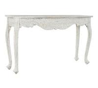 Table console en bois de manguier coloris blanc - Longueur 150 x Profondeur 40 x hauteur 90 cm --