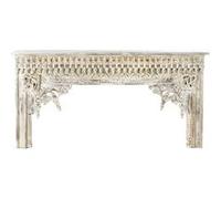 Table console en bois de manguier coloris blanc vieilli - Longueur 150 x Profondeur 41 x hauteur 76 cm --