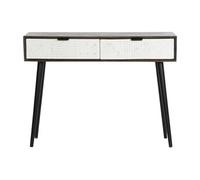 Table console en bois de manguier et métal blanc - Longueur 105 x Profondeur 35 x hauteur 77 cm --