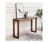 Table console en bois massif avec bord vivant, design moderne du milieu du siècle pour entrée, salon, bureau