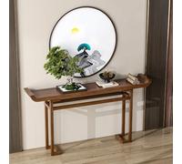 Table Console en Bois Massif,Table d'Appoint Entrée à Bord Courbe Relevé