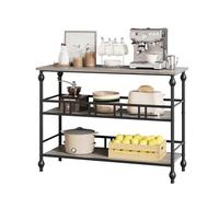 Table console en bois,Table d'Entrée Étroite avec 3 Étagères MDF,Meuble d'entrée en 4 Pieds en Colonne,Table d'appoint /Bout de Canapé Scandinave pour Entrée,Chambre,Salon(110X80X30cm,Grey)