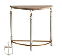 Table console en demi-lune, table de canapé étroite pour entrée, salon - Table d'appoint d'angle en bois pour couloir, décoration d'intérieur