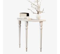 Table console en demi-lune, table d'entrée de ferme avec rangement, console d'appoint en bois pour derrière le canapé ou l'entrée, finition noire, 80 cm