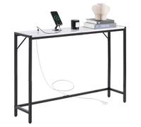 Table Console en Marbre-VEVOR-Console d’Entrée Étroite et Longue-avec Prise de Courant-Table d'Appoint Fine avec Tubes en Fer