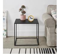 Table Console Table d'Appoint Industriel en Métal Résistant 50 x 55 x 55 cm Noir Mat