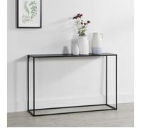 Table Console Table d'Appoint Industriel en Métal Résistant 74 x 115 x 32 cm Noir Mat