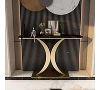Table console en pierre - Accents rectangulaires résistants aux rayures, dalle de roche de style italien, décoration murale d'entrée de porche
