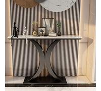 Table console en pierre - Accents rectangulaires résistants aux rayures, dalle de roche de style italien, décoration murale d'entrée de porche