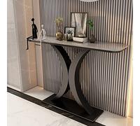 Table console en pierre - Accents rectangulaires résistants aux rayures, dalle de roche de style italien, décoration murale d'entrée de porche