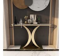 Table console en pierre - Accents rectangulaires résistants aux rayures, dalle de roche de style italien, décoration murale d'entrée de porche