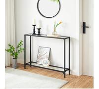 Table Console en Verre - HOOBRO - 100 cm Table d'Entrée - Noir - Rectangulaire - Design Contemporain