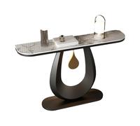 Table console étroite avec capteur de lumière, table d'entrée noire pour couloir, salon et foyer, table de canapé stable derrière le canapé (100 x 30 x 80 cm)