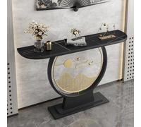 Table console étroite avec plateau en dalle de pierre, table de canapé décorative pour couloir, cadre en métal, assemblage simple pour salon et foyer
