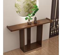 Table console étroite de style ferme, 140 cm de long, table d'entrée à 2 niveaux derrière le canapé, meubles de couloir et d'entrée pour salon, décoration d'intérieur rustique marron foncé