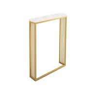 Table console étroite en bois et métal avec étagère pour petits espaces - Table d'appoint pour canapé (50 x 10 x 75 cm) - Parfaite pour les intérieurs modernes