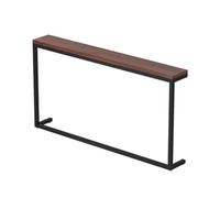 Table console étroite moderne avec clip d'angle pour salon, canapé, étagère latérale, armoire, 180 x 15 x 85 cm, couleur marron