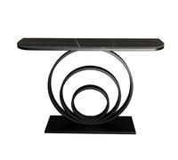 Table console étroite noire avec cadre en métal robuste, 120 cm, idéale pour entrée de cuisine ou H - Design minimaliste moderne, meuble peu encombrant