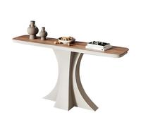 Table Console Étroite Polyvalente en Dalle de Pierre de Luxe Cadre en Acier Blanc Déco Couloir pour Chambre Hall Entrée Salon Accent Minimaliste Design(Brown1,100 * 30 * 80cm)