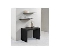 Table console extensible 10 couverts LEONARDO 45/270x90x75cm coloris noir gris ardoise