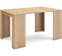 Table console extensible, 140x90x77cm, Pour 6 personnes, Table à Manger, Chêne