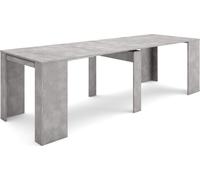 Table console extensible, 262x90x77cm, Pour 12 personnes, Table à Manger, Ciment