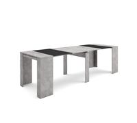 Table console extensible, 262x90x77cm, Pour 12 personnes, Table à Manger, Ciment