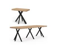 IDMarket - Table Console Extensible Alix 10 Personnes 235 cm | Au design industriel