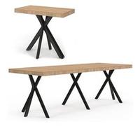IDMarket - Table Console Extensible Alix 10 Personnes 235 cm Design Industriel