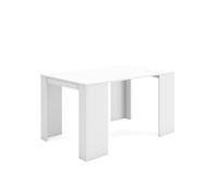 Table console extensible, Console meuble, 140x90x77,1cm, Pour 6 personnes, Blanc, RF2617