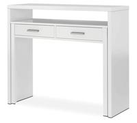 Bureau droit Pegane Table console extensible convertible en bureau coloris blanc Artik - longueur 98,5 x Hauteur 87,5 x Profondeur 36 - 70 cm
