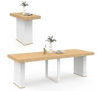 Table Console Extensible Eden 10 Personnes 235 Cm Bois Et Blanc Multicolore