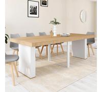 Table Console Extensible Eden 10 Personnes 235 Cm Bois Et Blanc Multicolore