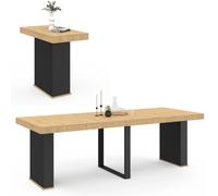 IDMarket Table console extensible EDEN 235 cm pour 10 personnes bois et noir