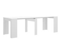 Table console extensible en chêne blanc brillant - Longueur 54-239 x Hauteur 77 x Profondeur 90 cm