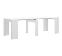 Table console extensible en chêne blanc brillant - Longueur 54-239 x Hauteur 77 x Profondeur 90 cm