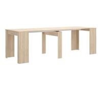 Table console extensible en chene naturel - Longueur 54-239 x Hauteur 77 x Profondeur 90 cm -PEGANE- chêne naturel