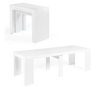 Table Console Extensible Orlando 10 Personnes 235 Cm Bois Blanc Blanc
