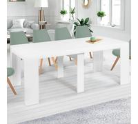 IDMarket - Table console extensible ORLANDO 10 personnes 235 cm bois blanc