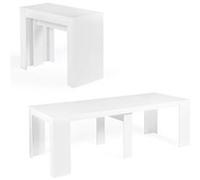 Table console extensible ORLANDO 10 personnes 235 cm bois blanc Blanc G