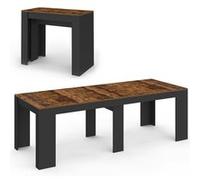 IDMarket - Table Console Extensible Orlando 10 Personnes 235 cm Bois Effet Vieilli et Noir