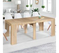 IDMarket - Table Console Extensible Orlando 10 Personnes 235 cm Bois façon hêtre