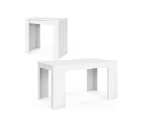 IDMarket – Table console extensible Orlando 6 personnes 140 cm bois blanc