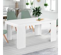 IDMarket - Table Console Extensible Orlando 6 Personnes 140 cm Bois Blanc