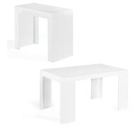 IDMarket – Table console extensible Orlando 6 personnes 140 cm bois blanc