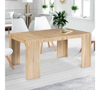 IDMarket - Table Console Extensible Orlando 6 Personnes 140 cm Bois façon hêtre